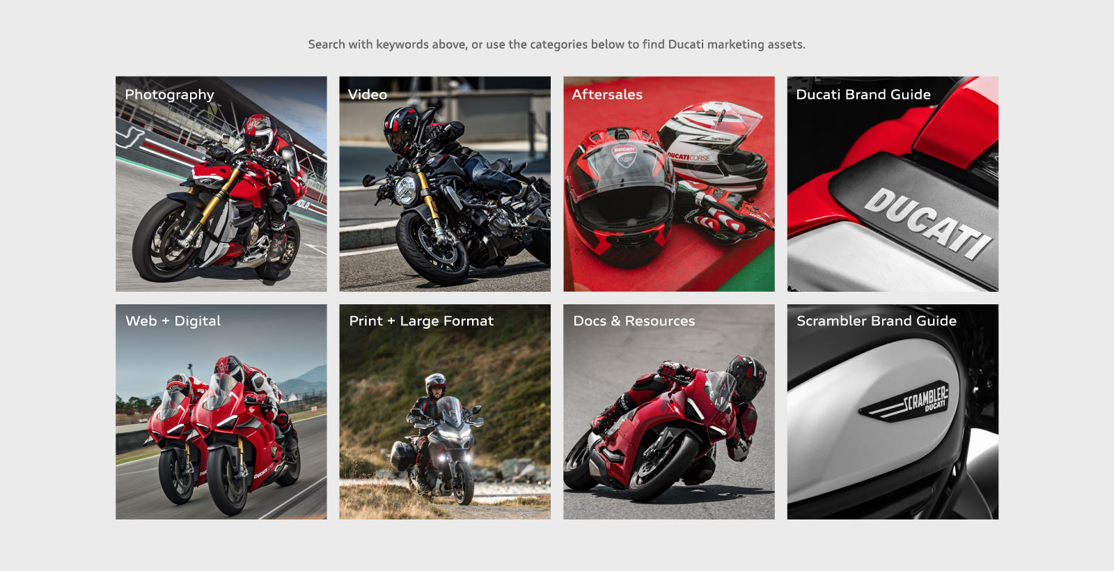 Ducati Brand Portal Homepage Main Contents