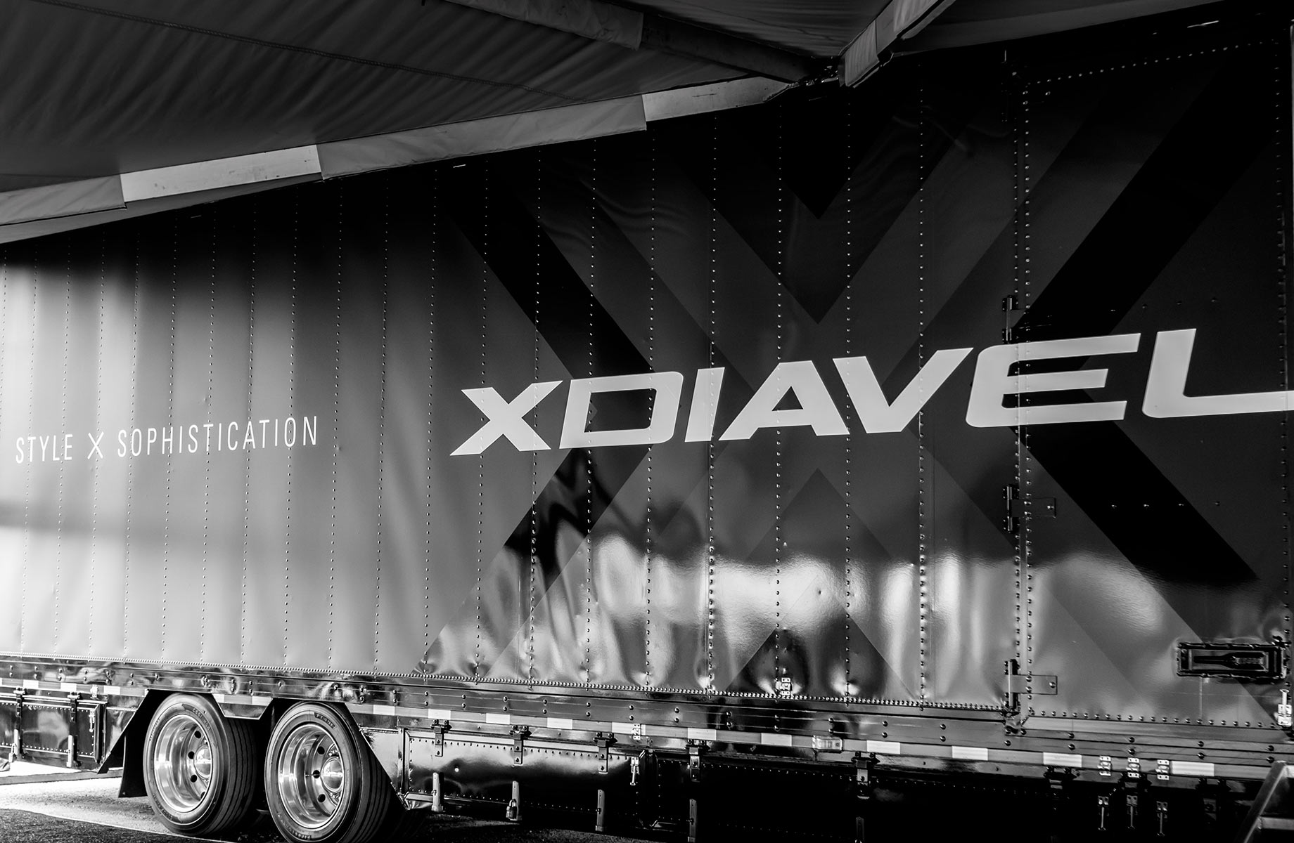 Branding of the XDiavel trailer - closeup