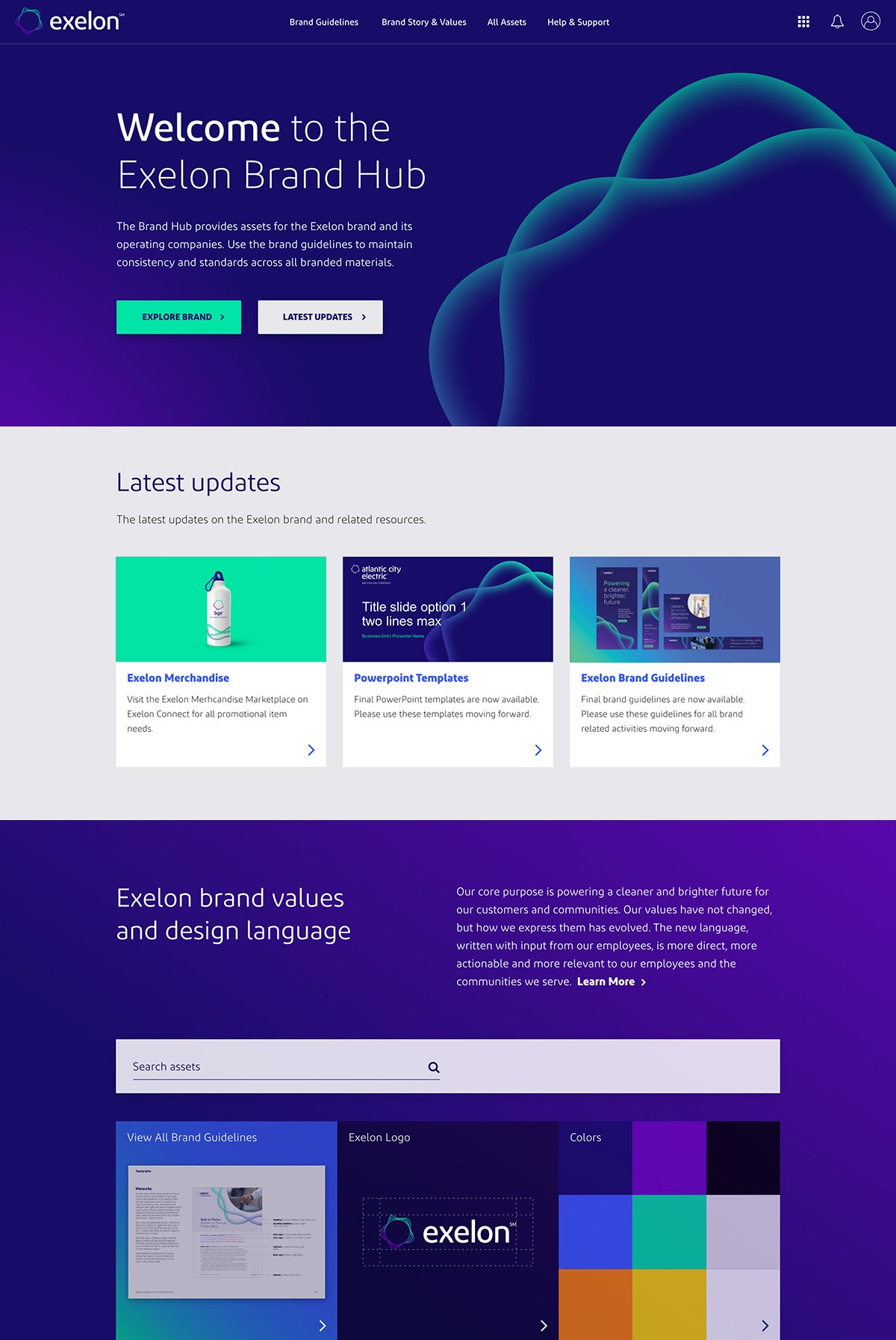 Exelon Brand Hub - desktop