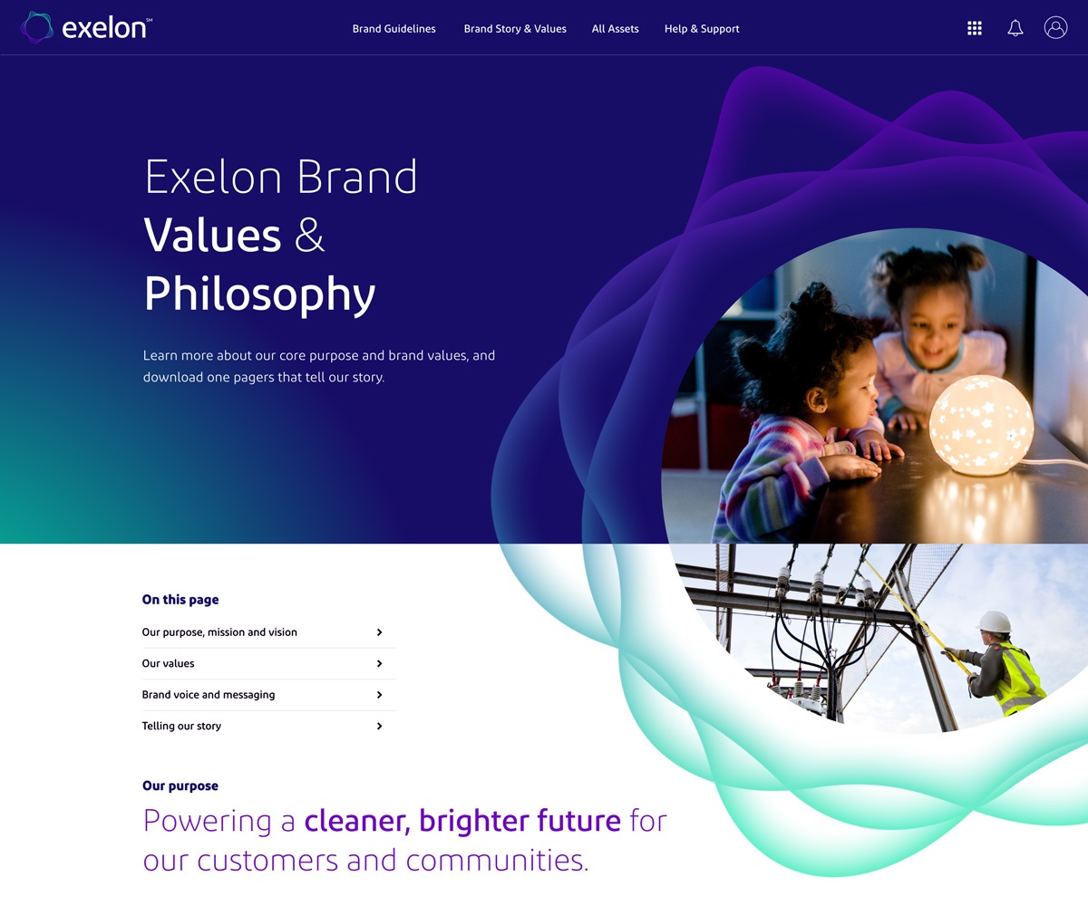 Exelon Brand Hub - Values page