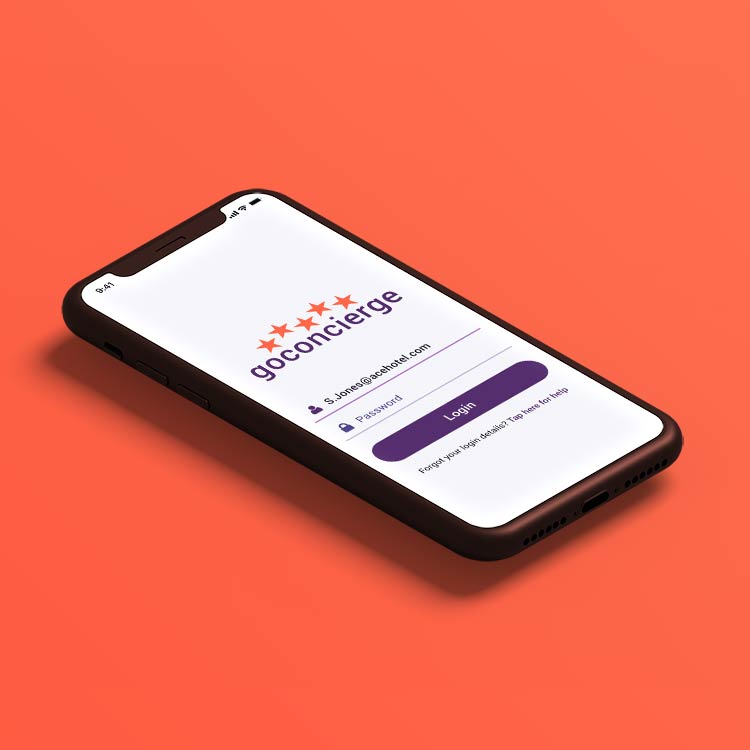 Go Concierge mobile app UI design